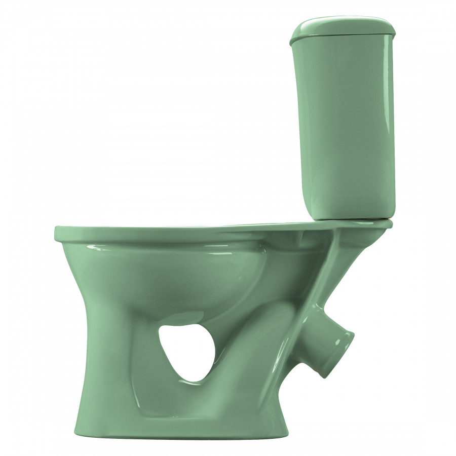 Унитаз-компакт Виктория косой выпуск, н/п., кноп. арматурой и сиденьем полипропилен, салатовый SANTE