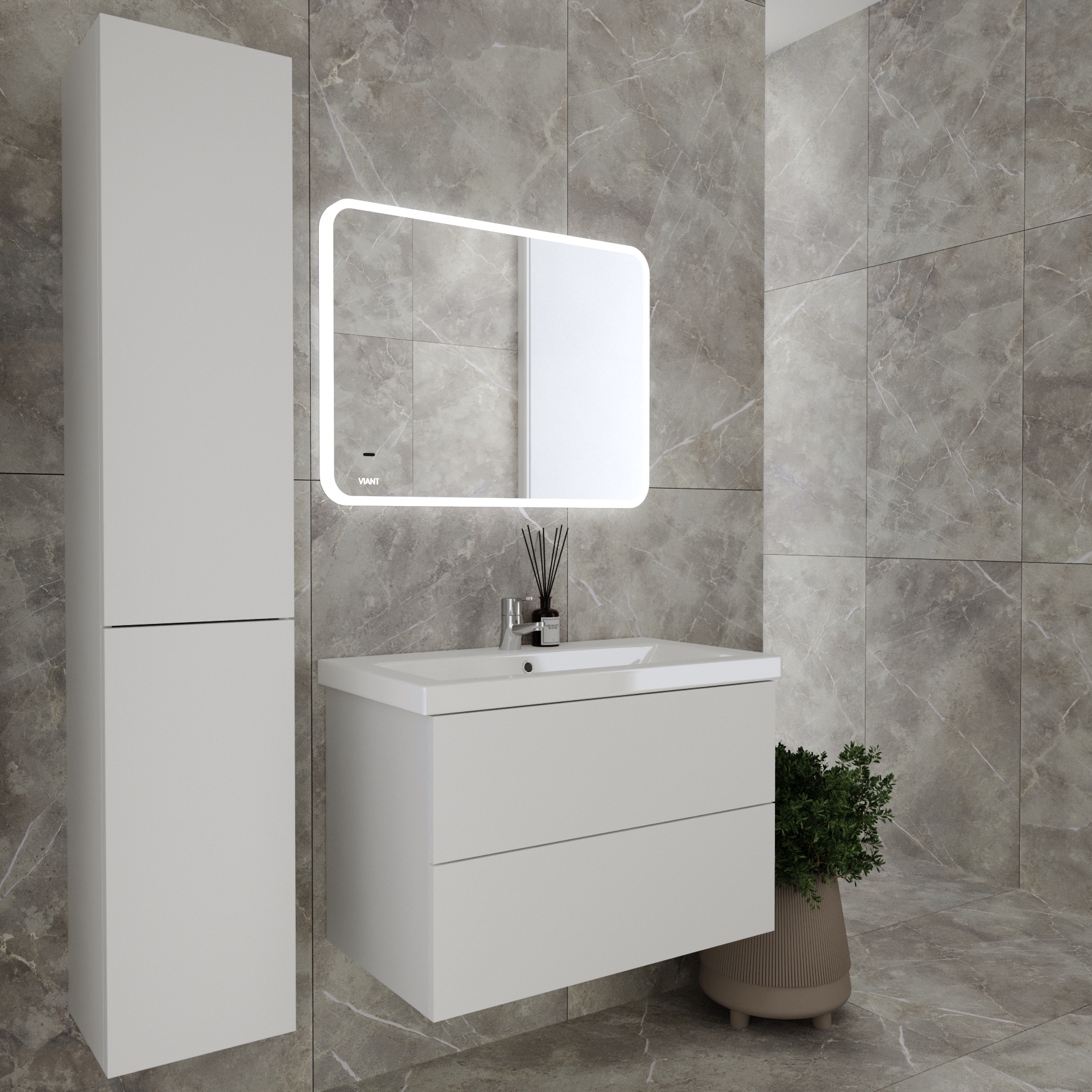 Шкаф-пенал VIANT СОФИЯ 30 подвесной белый (VSOF300-PENR)