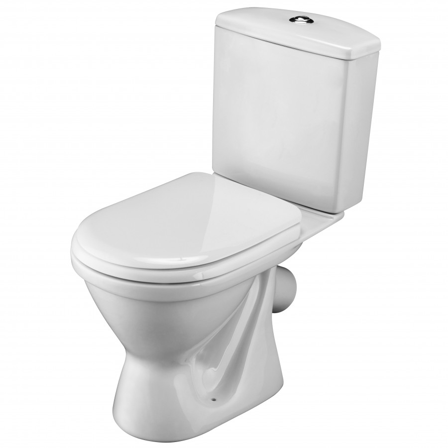 АЛЬКОР Унитаз-компакт (эконом), косой выпуск, 2-х режимная арматура, сиденье полипропилен. САНТЕК 