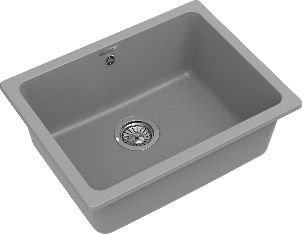 RIVELATO Мойка BERKANA 50 подст.монтаж 1-чаш 560*430 grigio metallizzato арт.