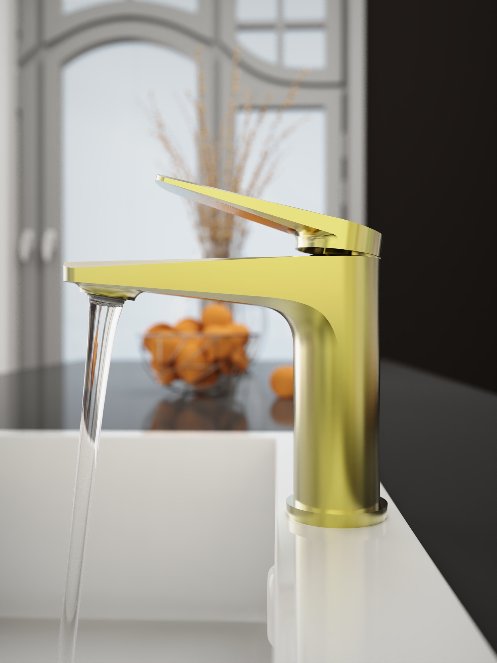 Смеситель для раковины TOKITO KIN брашированное золото (TOK-KIN-1011)