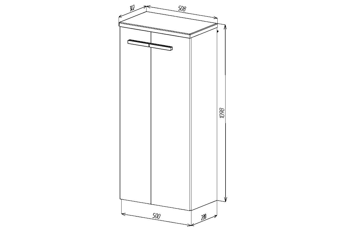 Шкаф-пенал VIANT МЮНХЕН 50 подвесной  хаки (VMUN50H-PENP)