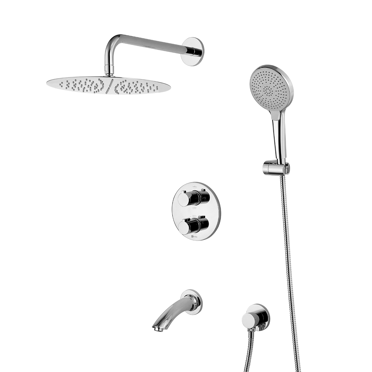 Yeti Смеситель для ванны и душа, монолит.излив 178мм встраиваемый Терм, хром, LM, LM7822C