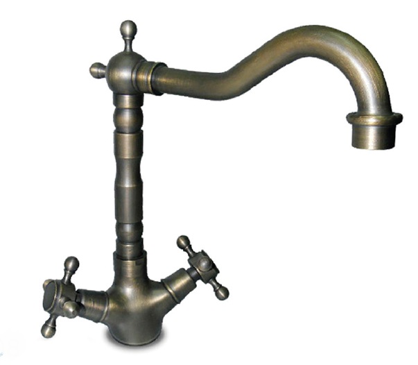 GF Смеситель для кухни  Ретро двухвентильный (бронза)