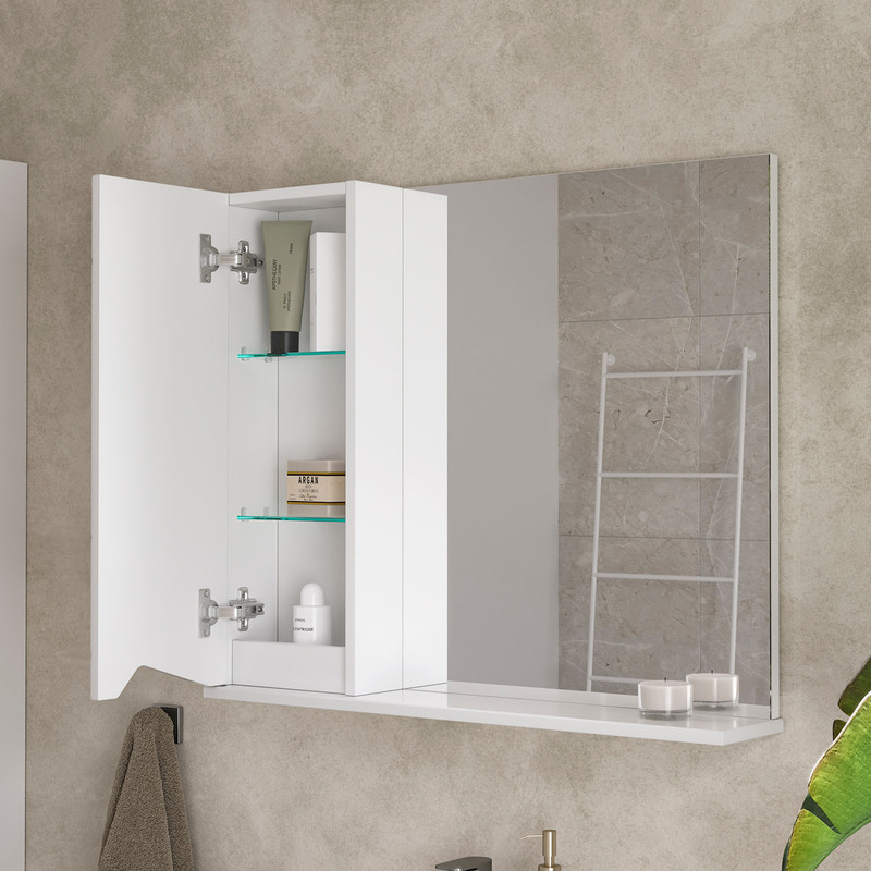 Зеркало-шкаф Pronto 80 левый, белый, VOLNA