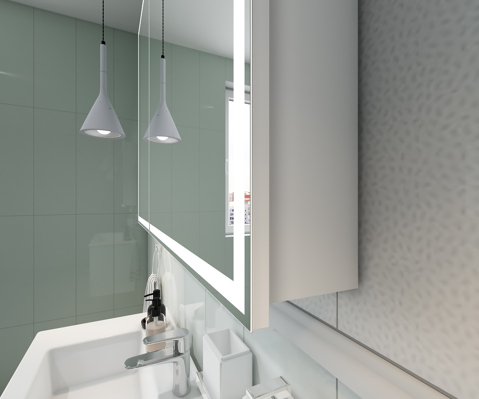 Зеркало-шкаф Allure Led 800х800 с датчиком движения, розеткой