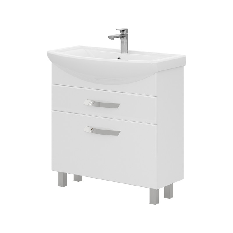 Тумба Onda 70, напольная, 2 ящ., белая (под раковину Балтика 70), VOLNA