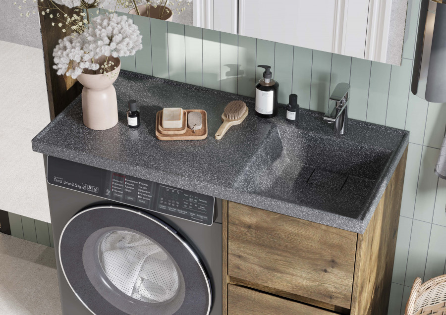 Раковина ЛОНДРИ 105, правая, графит