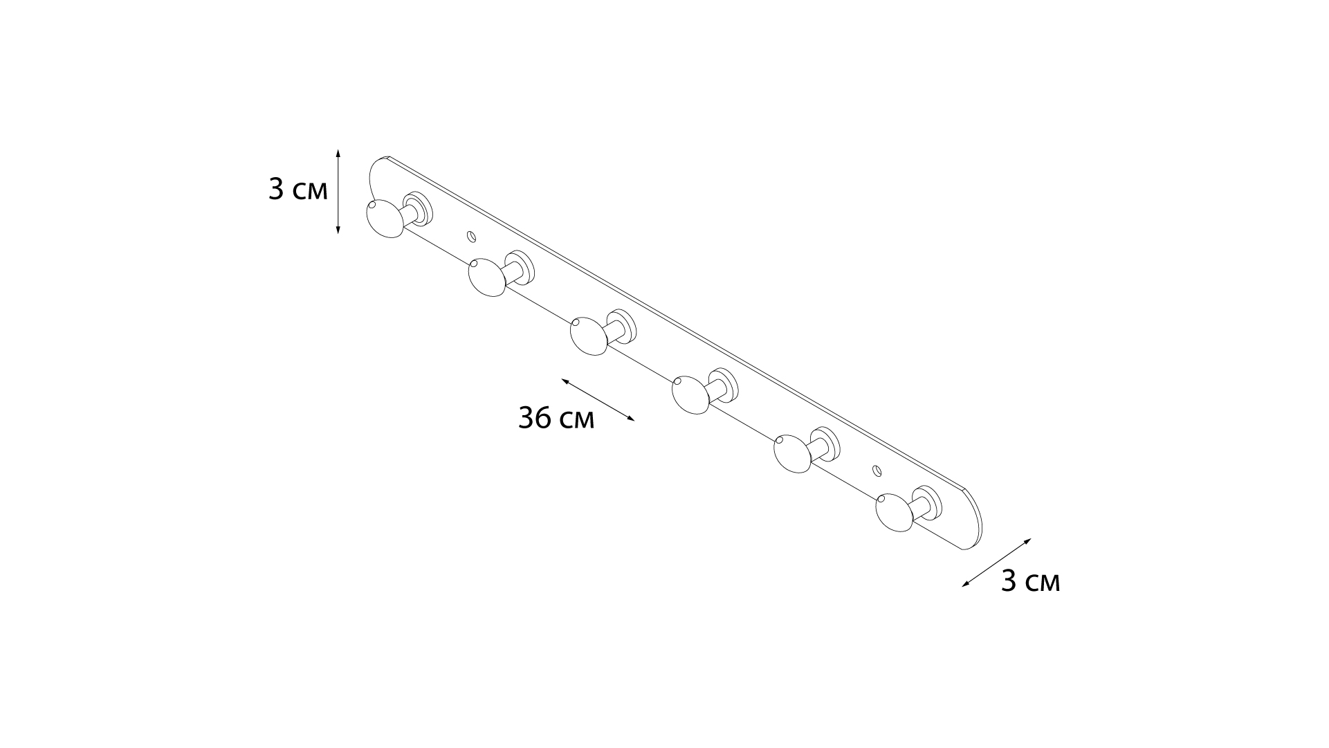 Планка 6 крючков Fixsen FX-1416