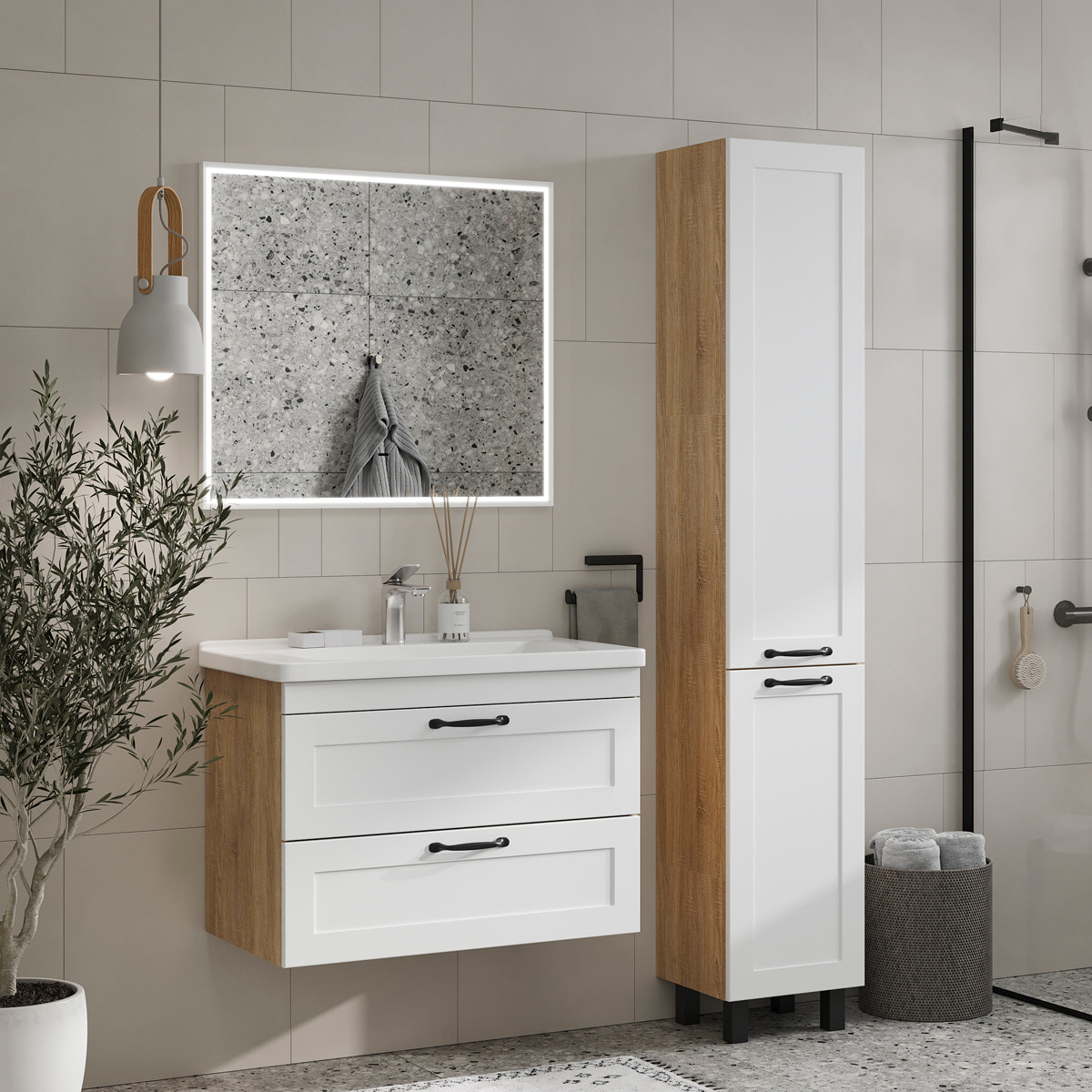 Зеркало EQUIL Lago LED 80 белый