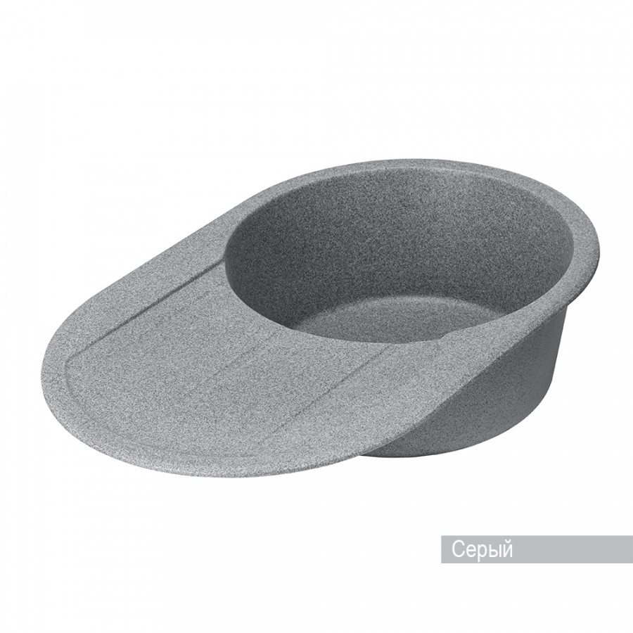 Мойка для кухни  Амира  780x500x211 мм, круглая с крылом, серый