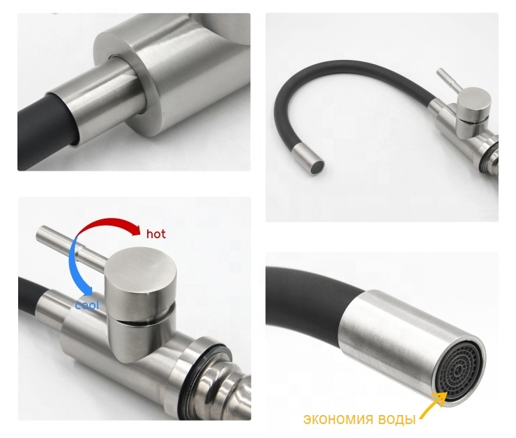 Смеситель для кухни TSARSBERG TSB-114-SA004 гибкий излив САЛАТОВЫЙ тип См-МОЦБА