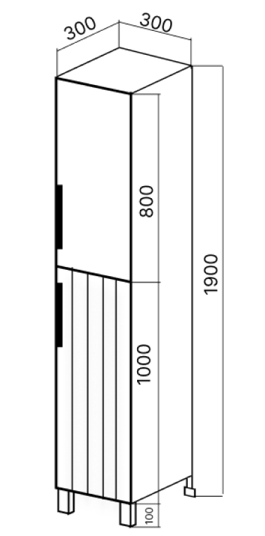 Шкаф-пенал VIANT СИЦИЛИЯ 30 белый (VSIC300BEL-PEN)