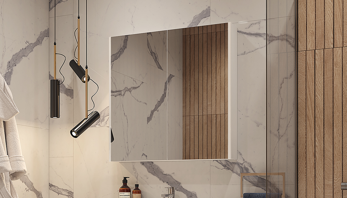 Зеркальный шкаф VELVEX Klaufs 80 белый