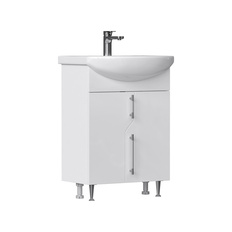 Тумба Adel 60, напольная, 2 дв., белая (под раковину Балтика 60), VOLNA