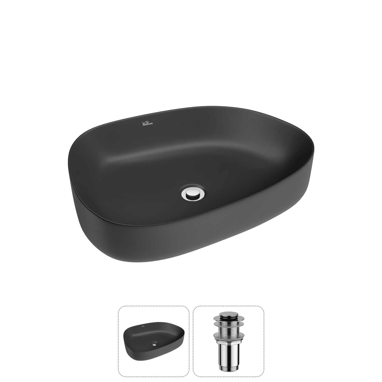 Накладная раковина для ванной комнаты Wellsee Belle Spa 3.0 20212733R в наборе 2 в 1: раковина матов