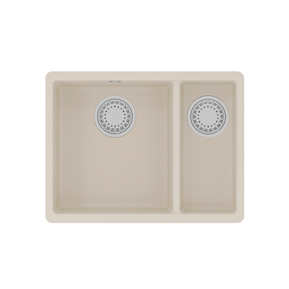 Кухонная мойка Lemark SINARA 550.2-U подстольного монтажа с доп.чашей из кварцгранита, Шампань 
