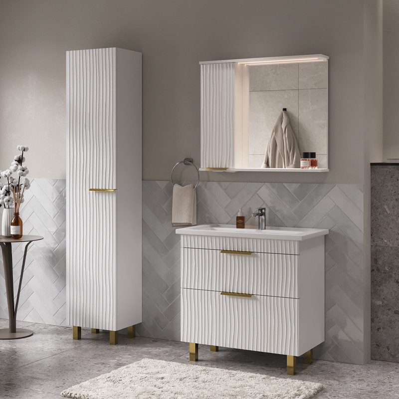 Пенал ЛоттиГолд/LottyGold 40, напольный, белый, VOLNA