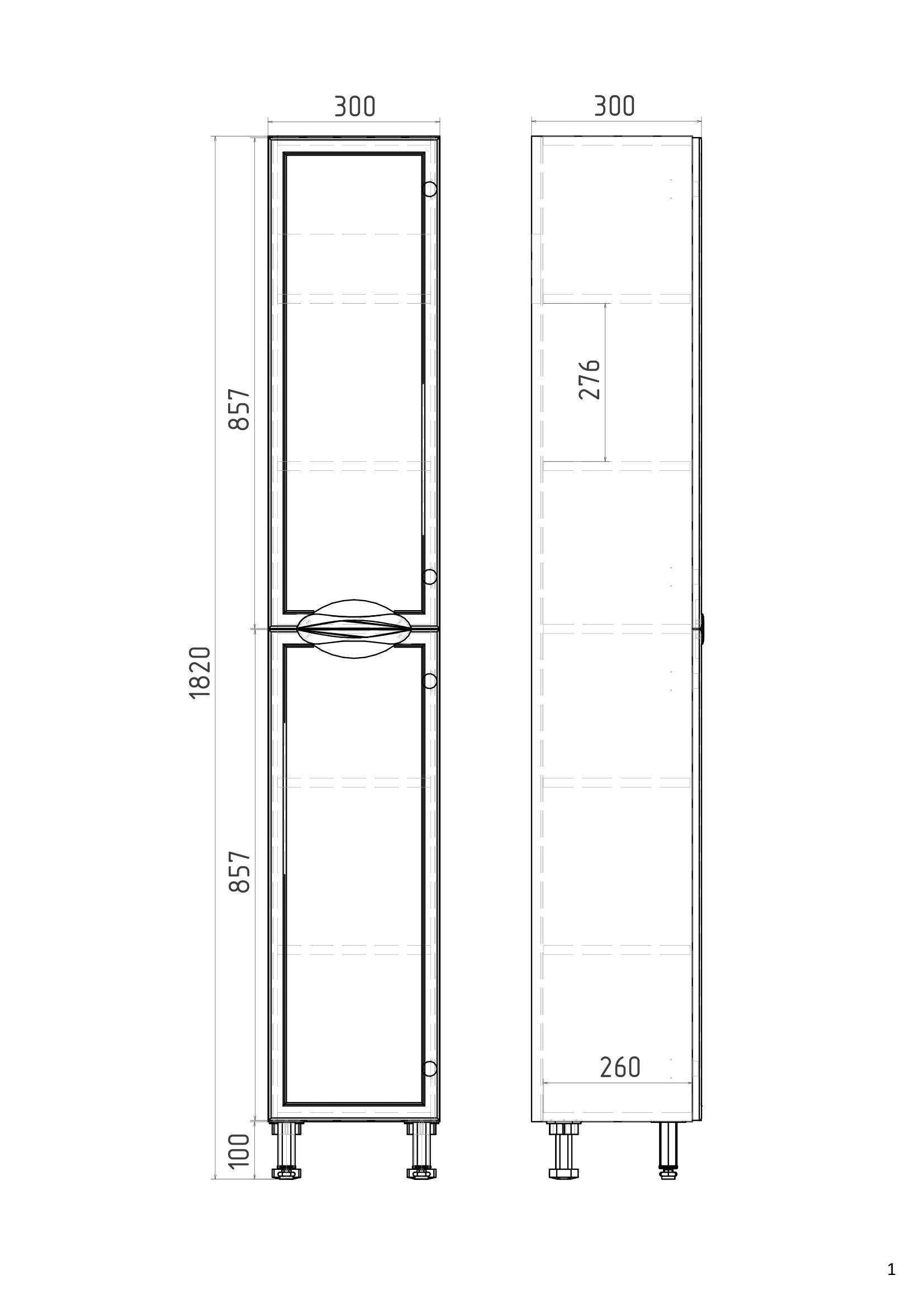 Шкаф-колонна ЛИМА 30 напольный белый (VLIM300-PENR)