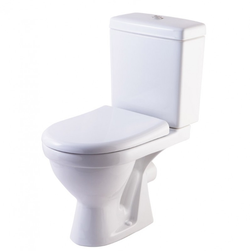 НЕРО ЛЮКС Унитаз-компакт горизонт. вып. с арматурой Oliveira,сиденье дюропласт soft-close,белый,ROSA