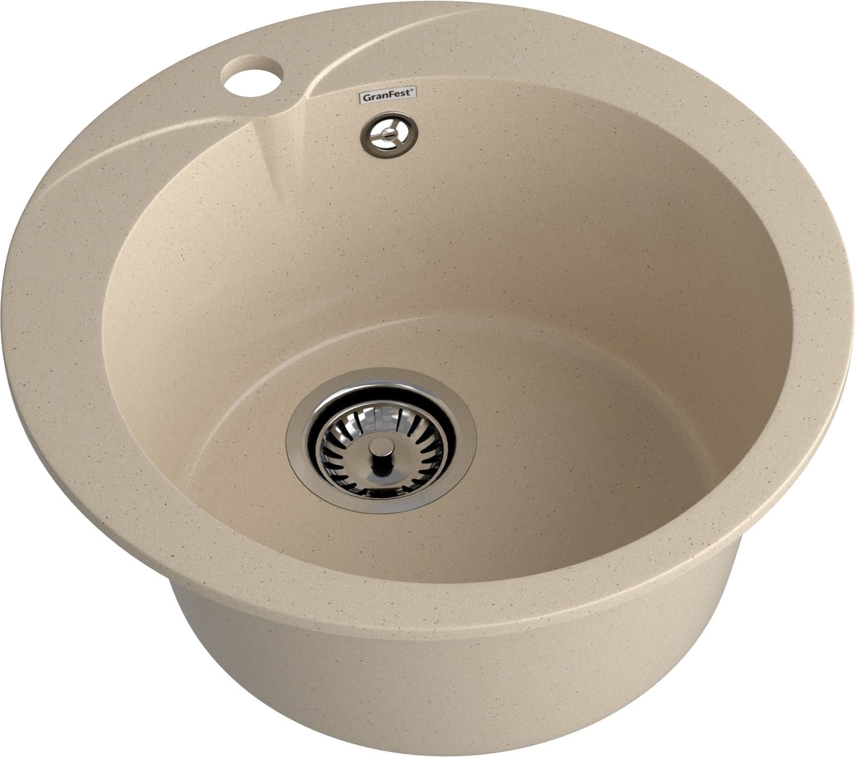 GRANFEST Мойка композит RONDO GF-R--480, 1-чаша D=475 мм кашемир арт.GF-