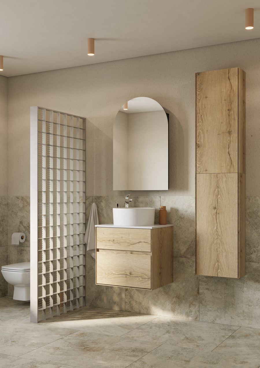 Зеркальный шкаф САНТА-БАРБАРА 60, правый, графит