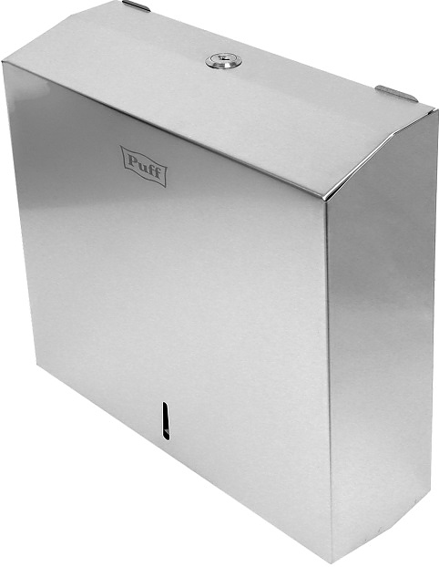 Диспенсер бумажных полотенец puff-5615, хром мат., антивандальный с ключом