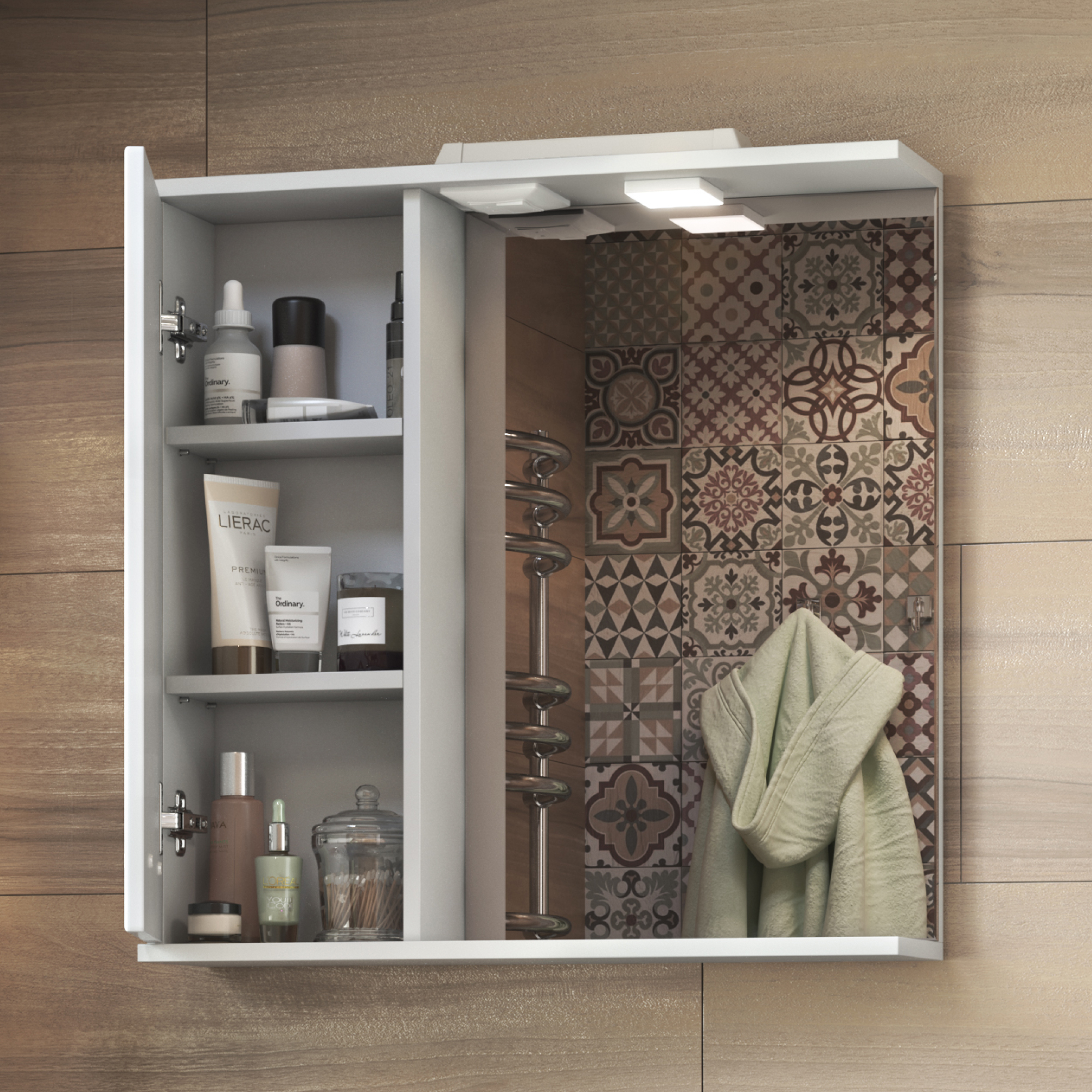 Зеркало со шкафом VIGO Diana 80 подвесное белый (z.DIA.80.L.El)