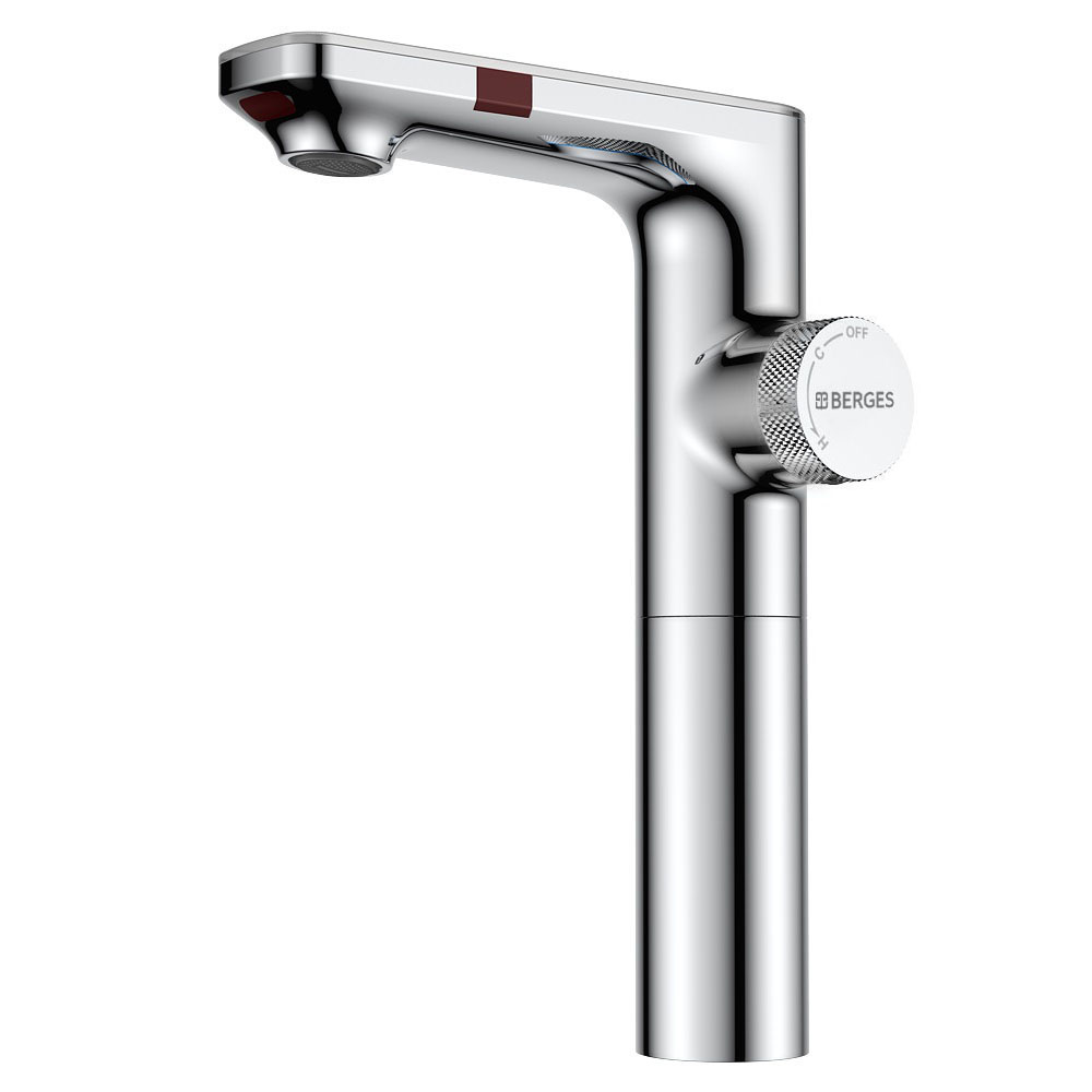 Смеситель для раковины MORANS сенсорный высокий, хром глянцевый, BERGES