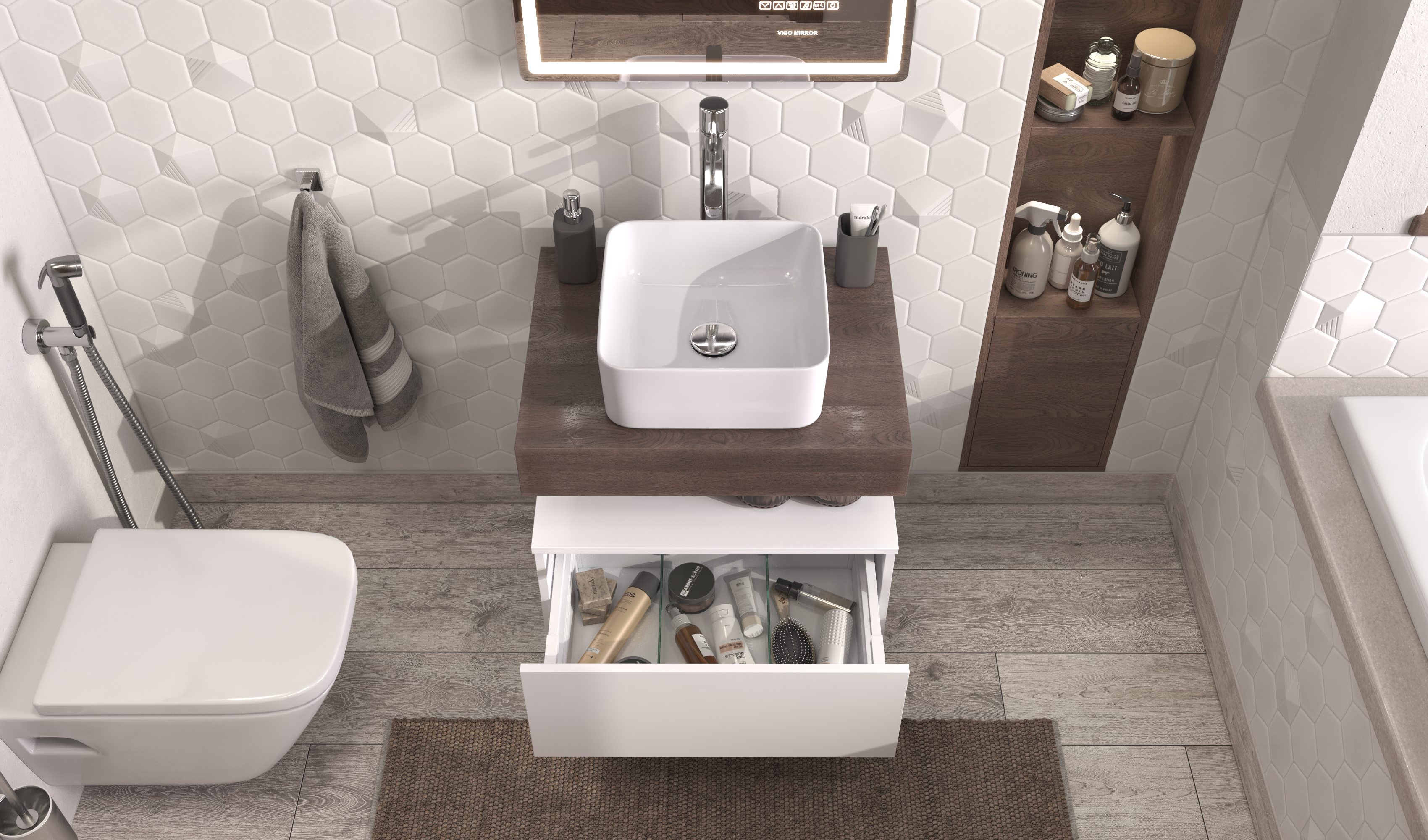 Столешница VELVEX Unit 60, дуб карпентер