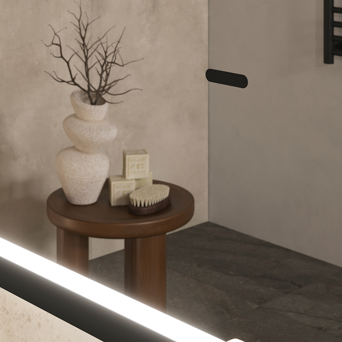 Зеркало EQUIL Forest LED 80 черный