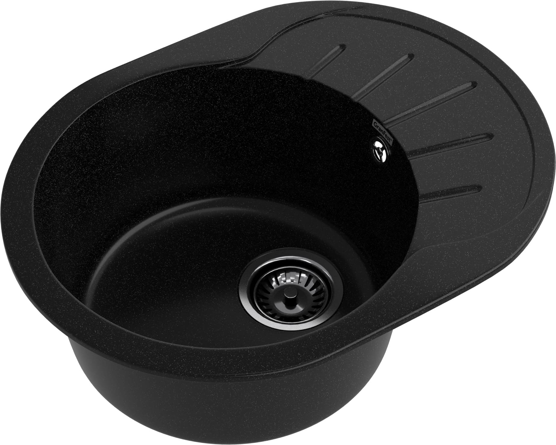 GRANFEST Мойка композит RONDO GF-R--580L  чаша с крылом 579*445мм  черный арт.GF-