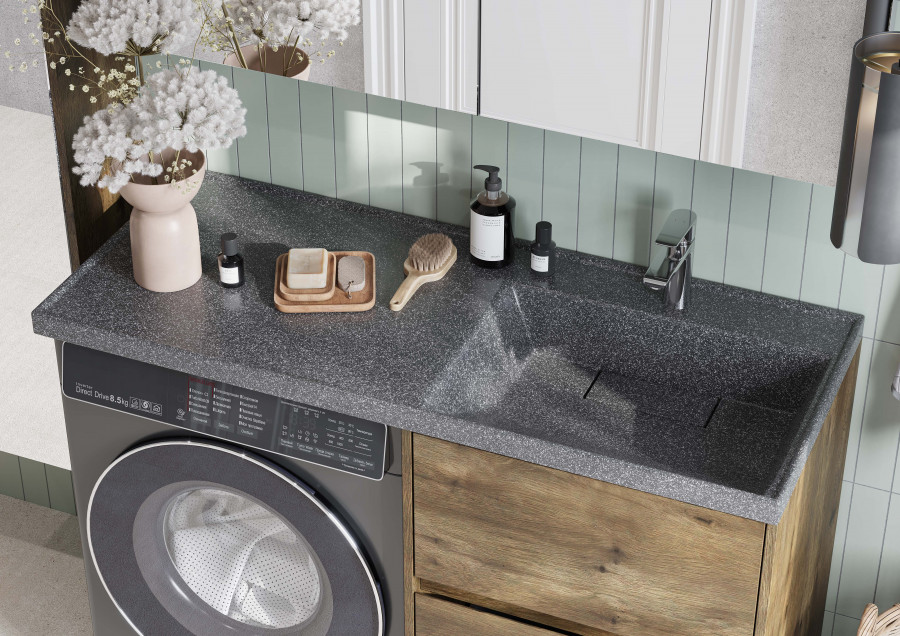 Раковина ЛОНДРИ 120, правая, графит