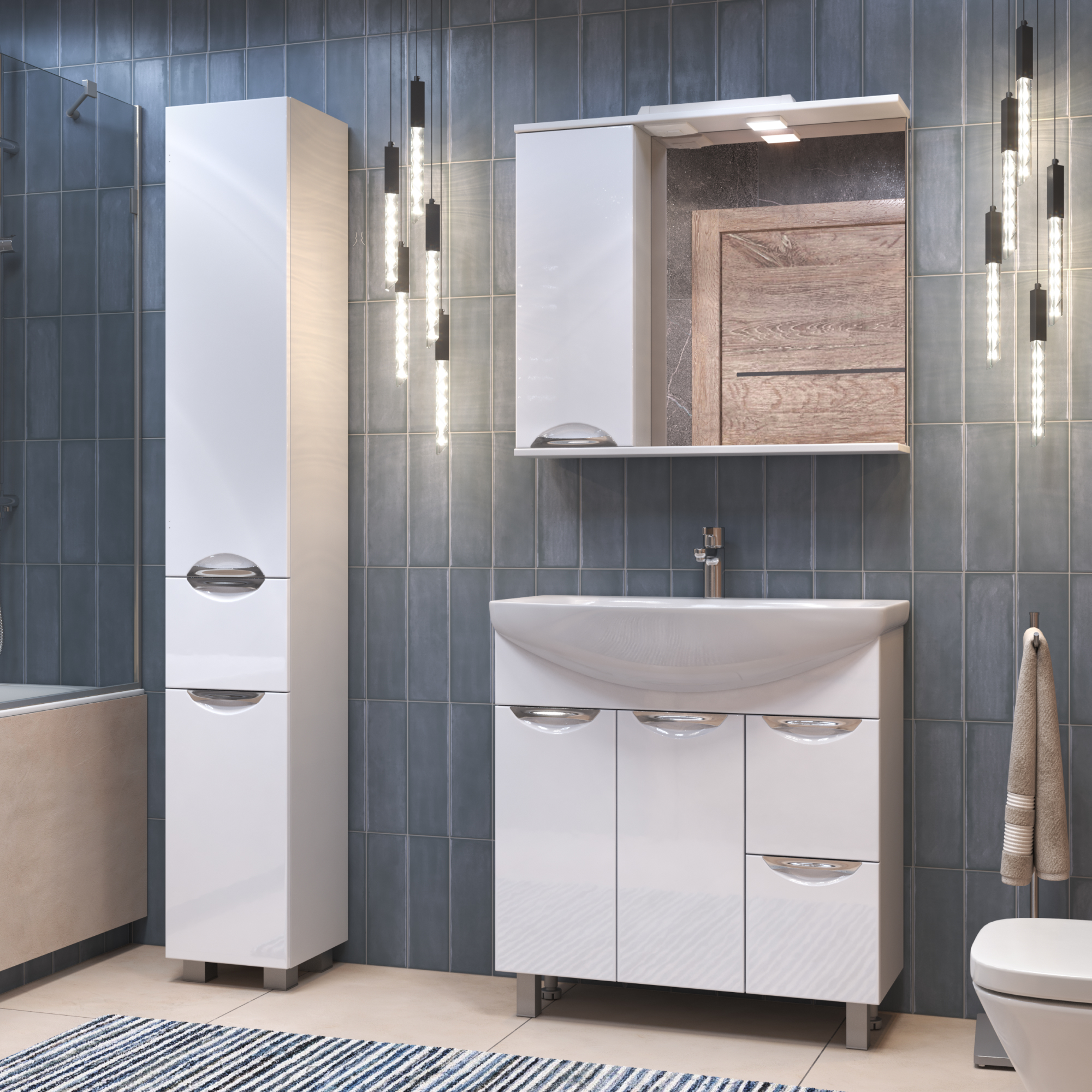 Зеркало со шкафом VIGO Callao 80 подвесное белый (z.CAL.80.L.El)