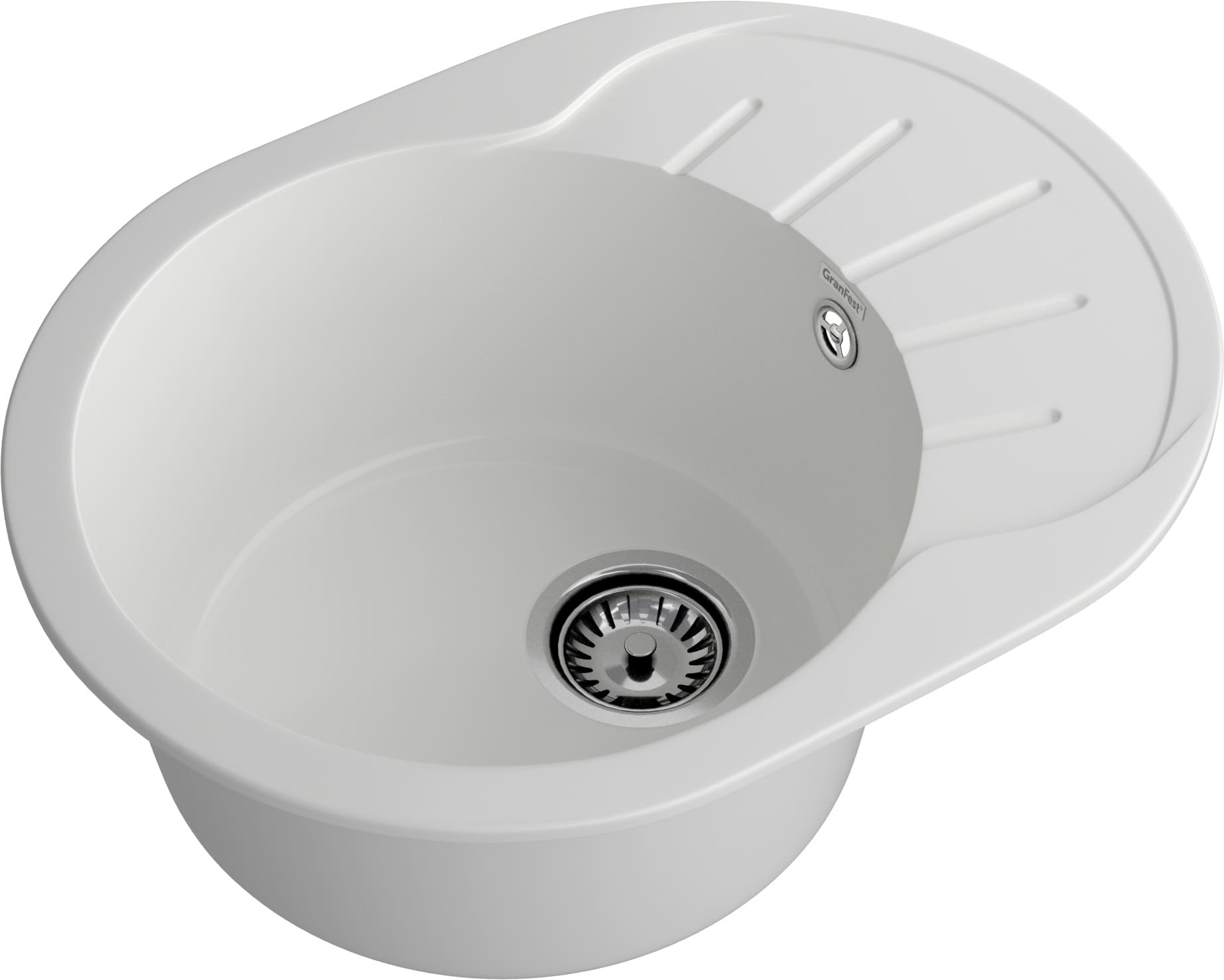 GRANFEST Мойка композит RONDO GF-R--580L  чаша с крылом 579*445 мм  иней арт.GF-