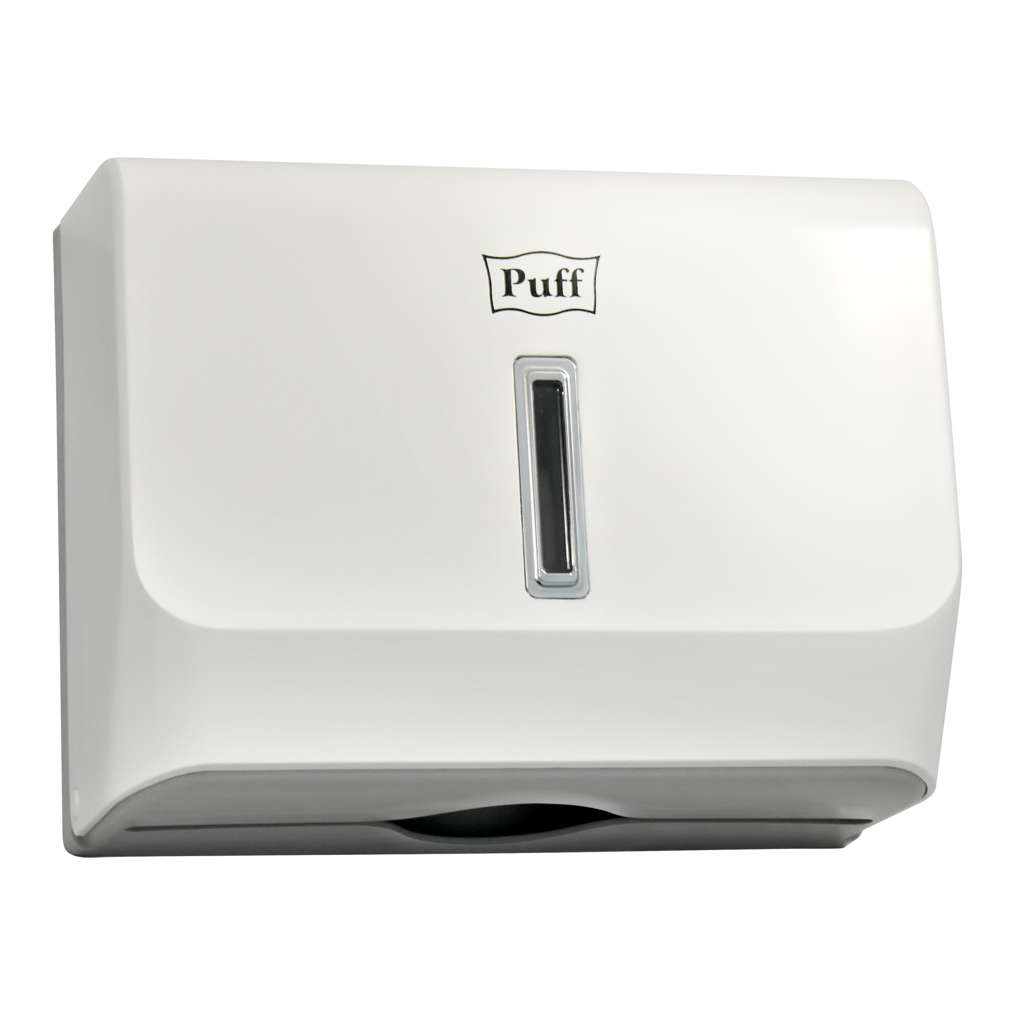 Диспенсер бумажных полотенец Puff-5130, белый, с замком, ABS-пластик