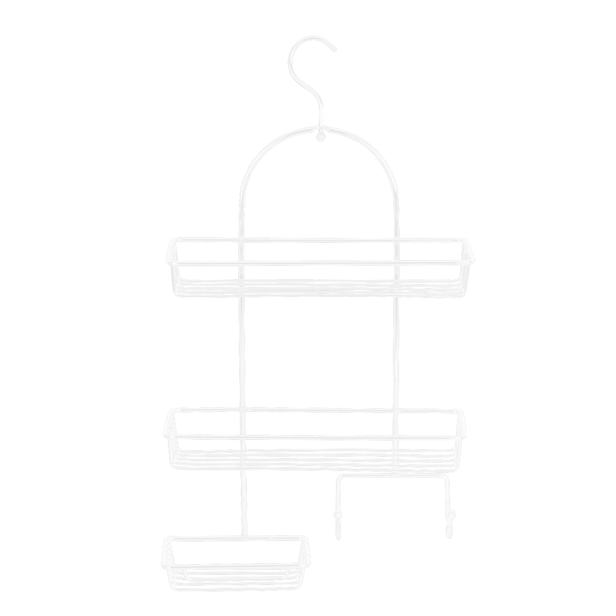 Полка прямоугольная двухэтажная с мыльницей белая Fixsen FX-970W