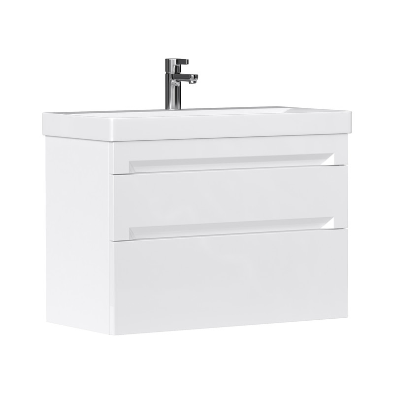 Тумба EQUIL Corner 80 подвесная 2 ящ. белая (под раковину 9696-80)