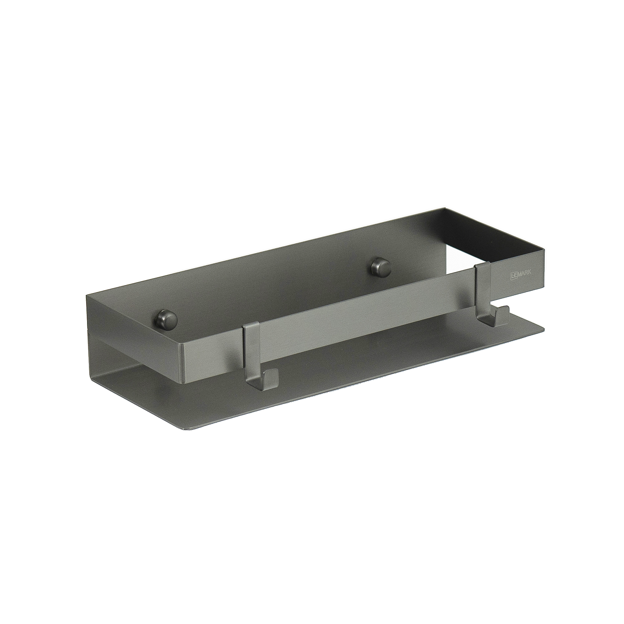 Полка для душа прямая LEMARK 300 мм SHELF LINE из нерж. стали с крючками, графит