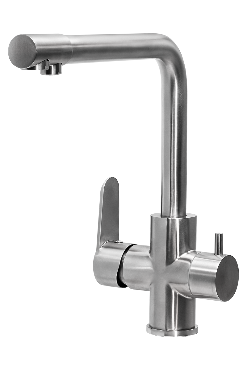 Смеситель для кухни ПРОФСАН ПСМ-300-22 STEEL нержавеющая сталь AISI-304 с подключением фильтра тип С