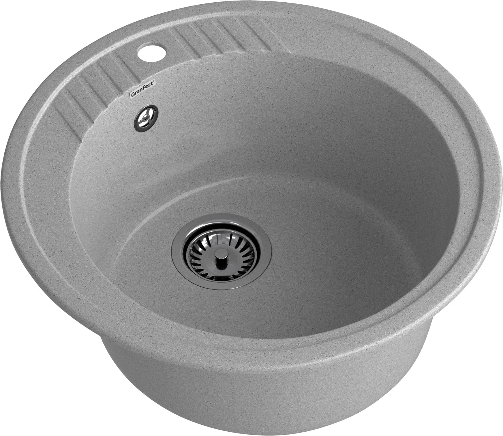 GRANFEST Мойка композит RONDO GF-R--520   D=520 мм   серый  арт.GF-
