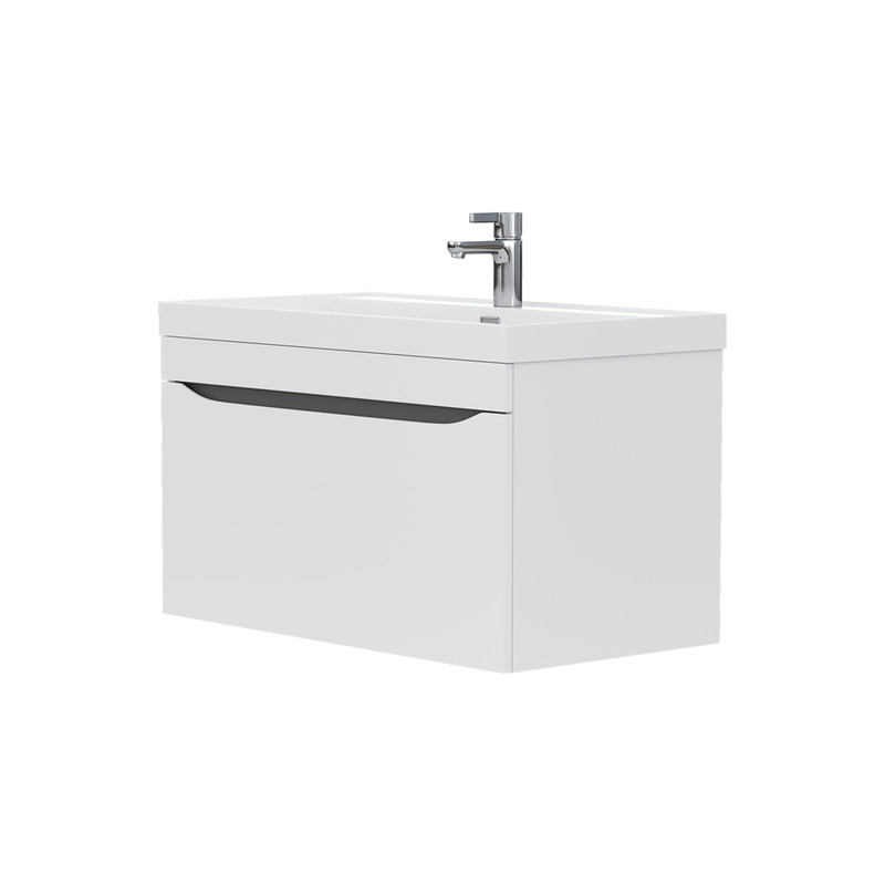 Тумба Prime 80, подвесная, 1 ящ., белый/темно-серый (под раковину 78857(80), VOLNA