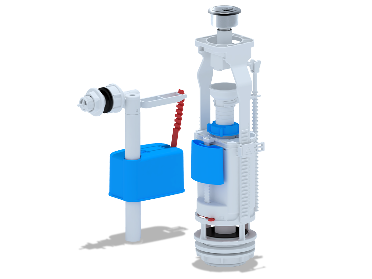 Набор с боковой подводкой АНИ Пласт WC3050M 1 1/2 дюйма с пластиковым штуцером двойная кнопка эконом металл
