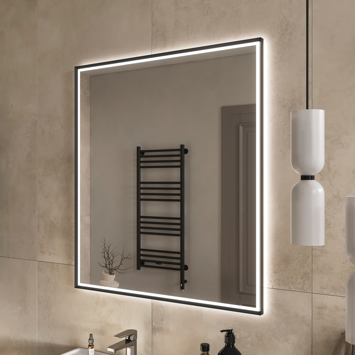 Зеркало EQUIL Forest LED 80 черный