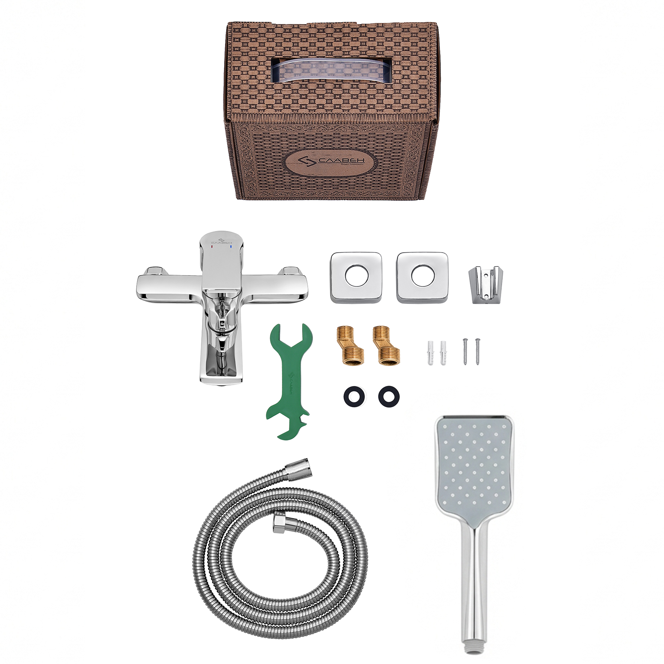 Смеситель для ванны СЛАВЕН Коттедж СЛ-ОД-Н33 с коротким литым изливом, хром
