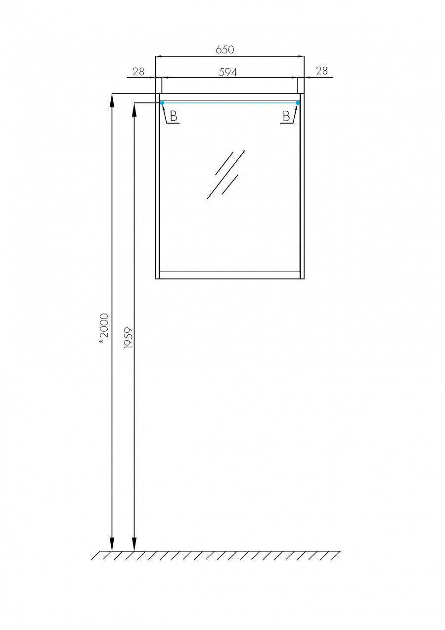 Зеркальный шкаф НОРТОН 65, белый