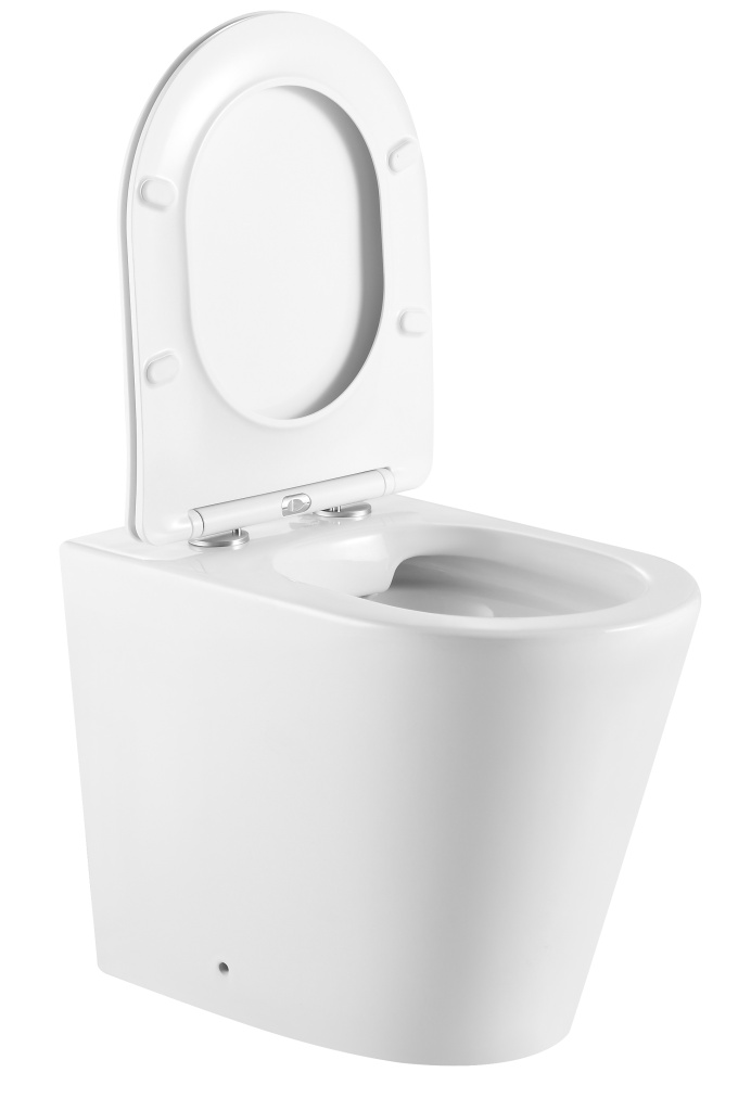 Унитаз приставной IBERICA BLANCA BURGOS ALTO Rimless белый, сиденье полипропилен (IB.BRA.131.1B1)