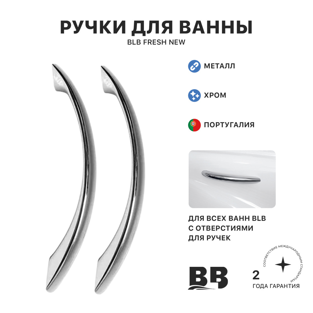 Ручки FRESH New (208 мм.), хром металл, BLB 
