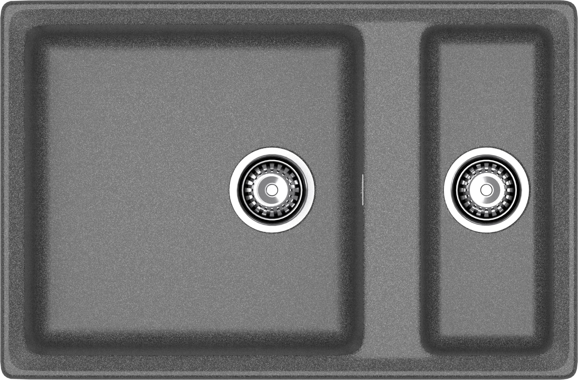 GRANFEST Мойка композит LEVEL, GF-LV-760K, 1.5-чаши 760*500, графит
