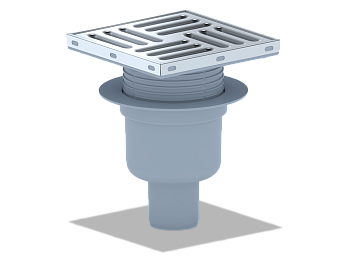 Трап верт.вып.50 рег. с решеткой из нержавеющей стали 15x15, ANI PLAST